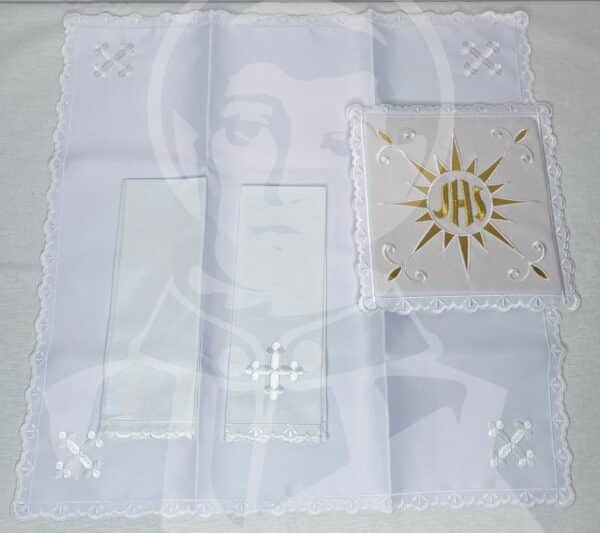 Conjunto Altar Bordado 100% Algodão