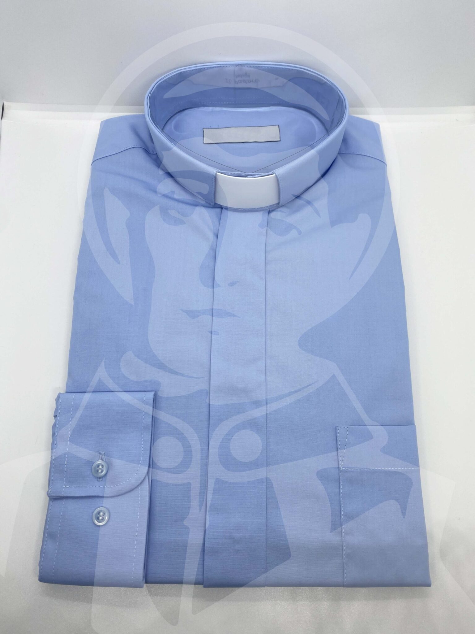 Camisa com Cabeção Lisa Manga Comprida - Azul