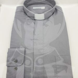 Camisa com Cabeção Lisa Manga Comprida - Cinzento