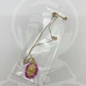 Fio em Aço N.ª Sr.ª Milagrosa com Missangas - Dourado