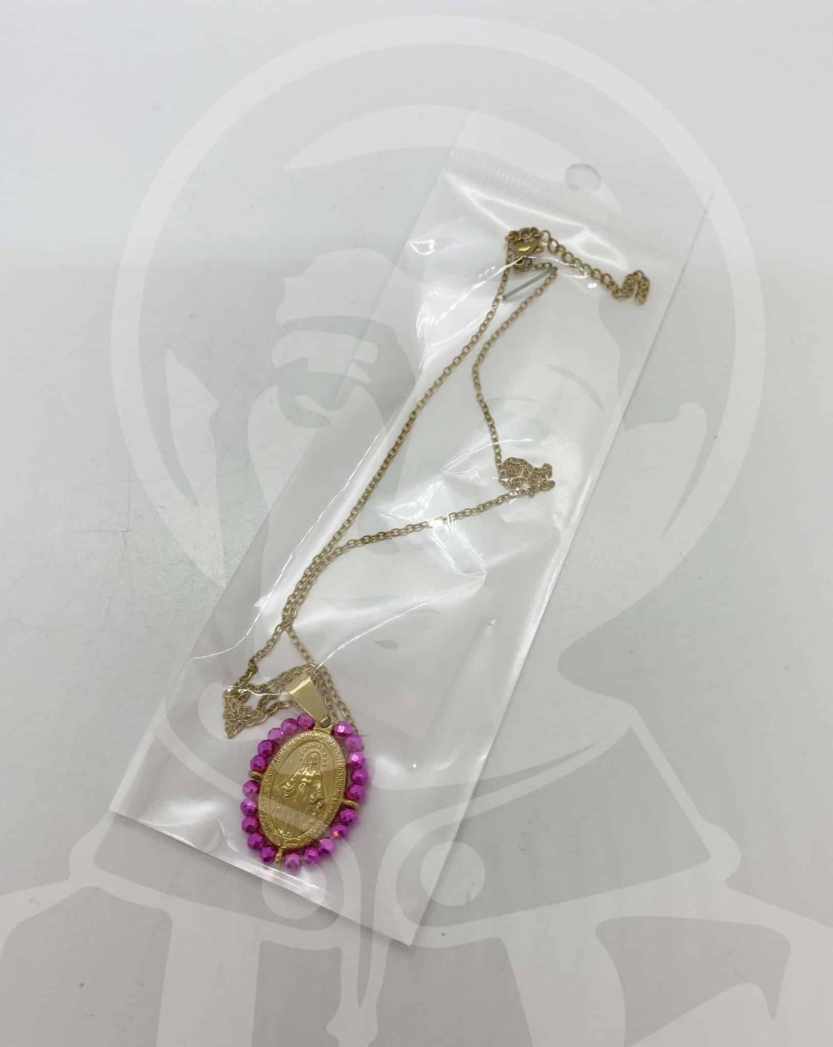 Fio em Aço N.ª Sr.ª Milagrosa com Missangas - Dourado