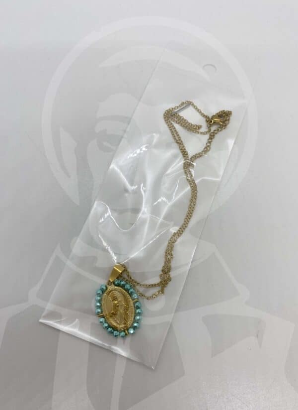 Fio em Aço N.ª Sr.ª Milagrosa com Missangas - Dourado