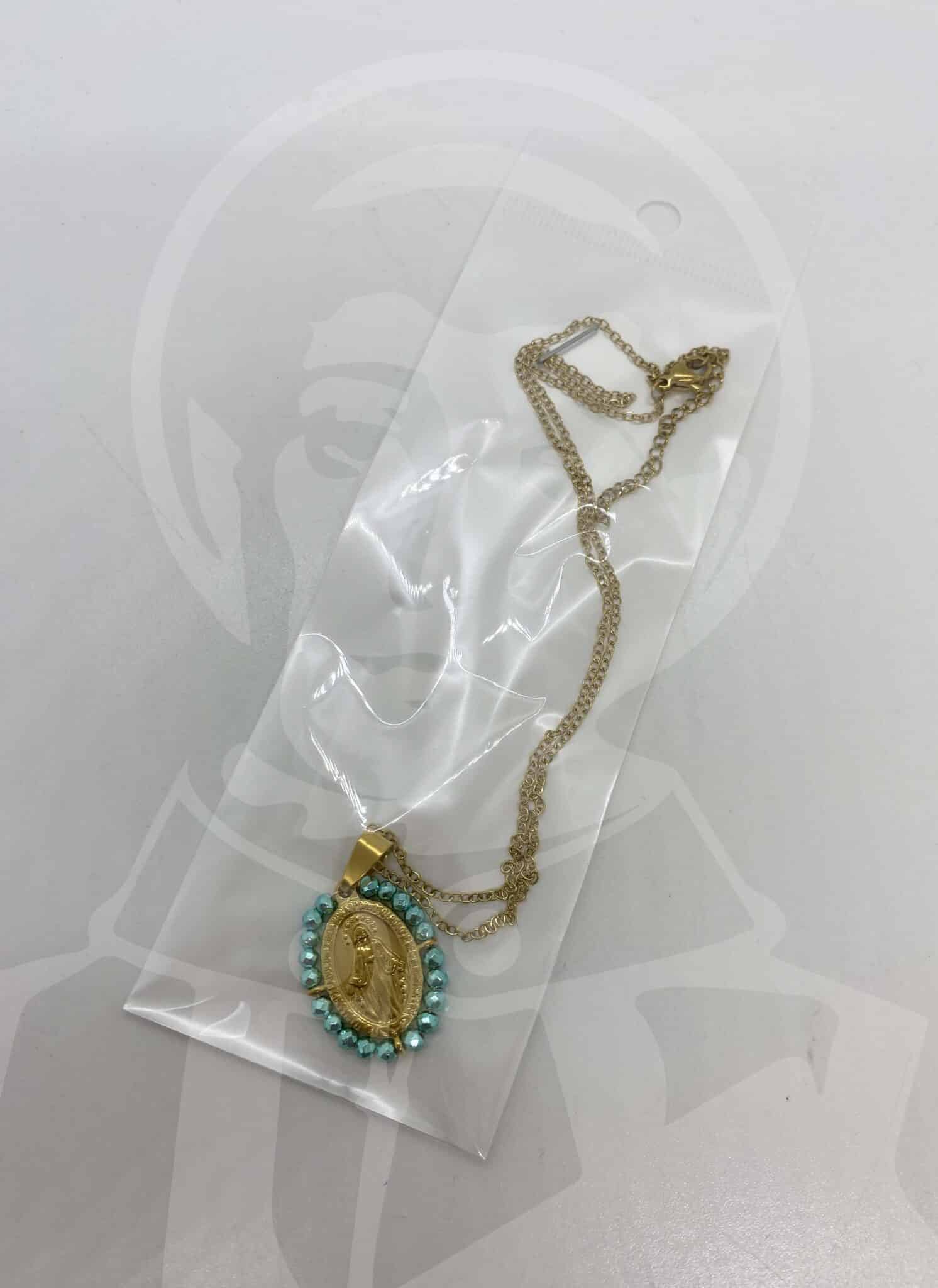 Fio em Aço N.ª Sr.ª Milagrosa com Missangas - Dourado