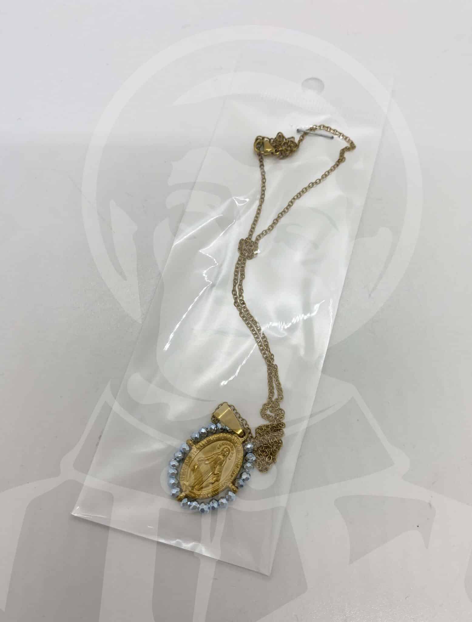 Fio em Aço N.ª Sr.ª Milagrosa com Missangas - Dourado