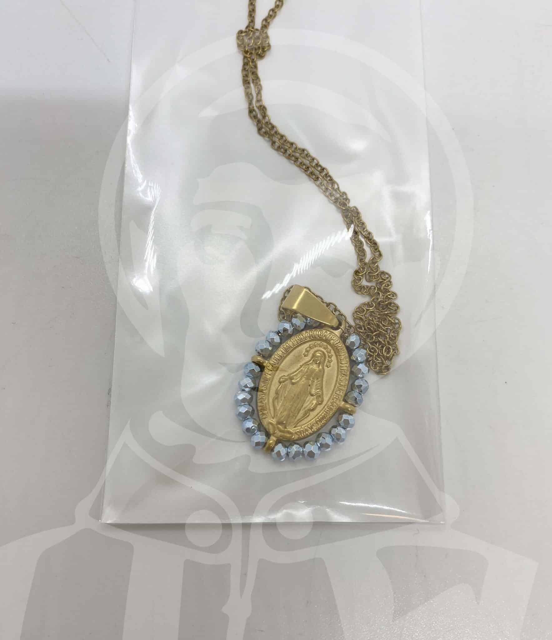Fio em Aço N.ª Sr.ª Milagrosa com Missangas - Dourado - Image 2