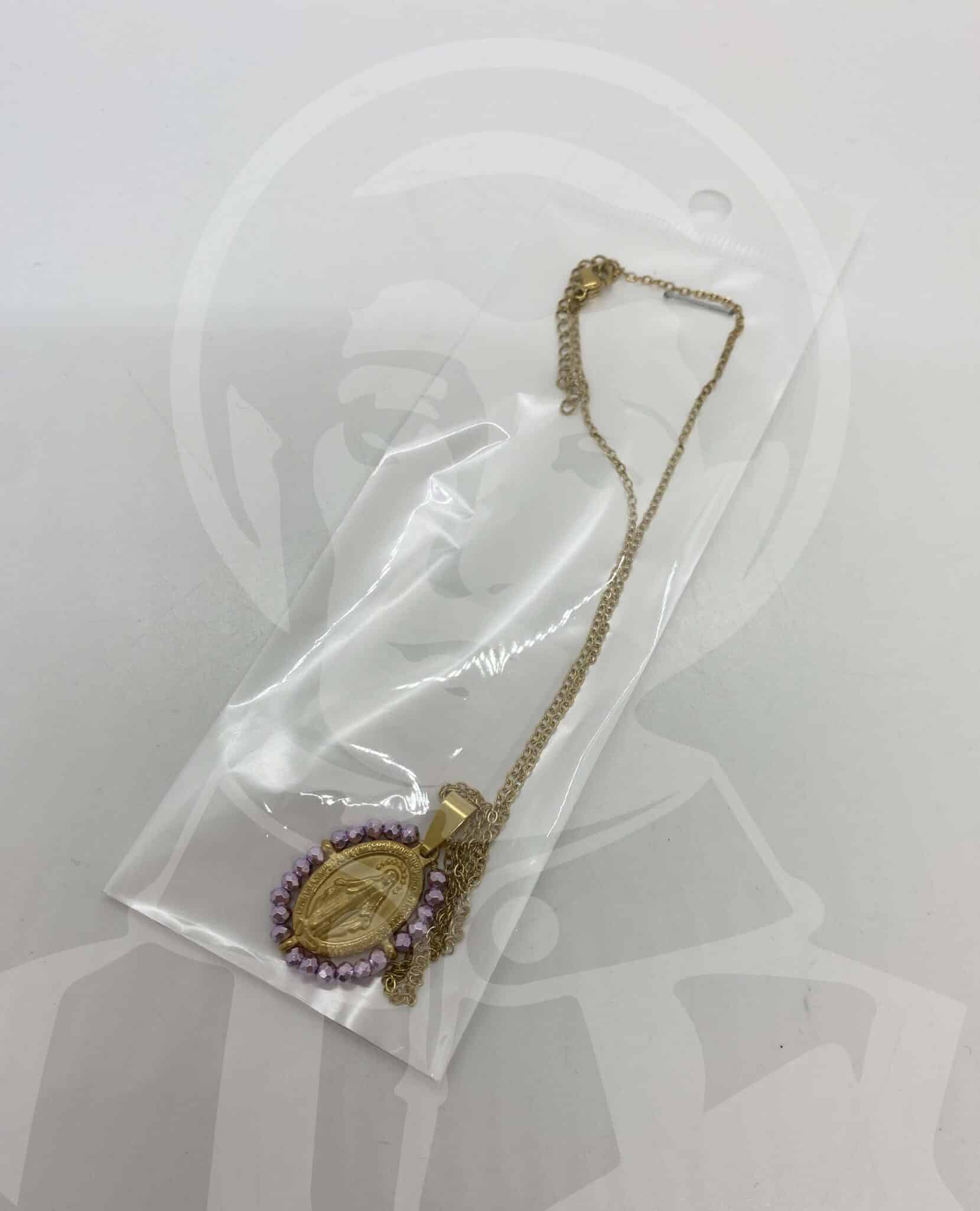 Fio em Aço N.ª Sr.ª Milagrosa com Missangas - Dourado