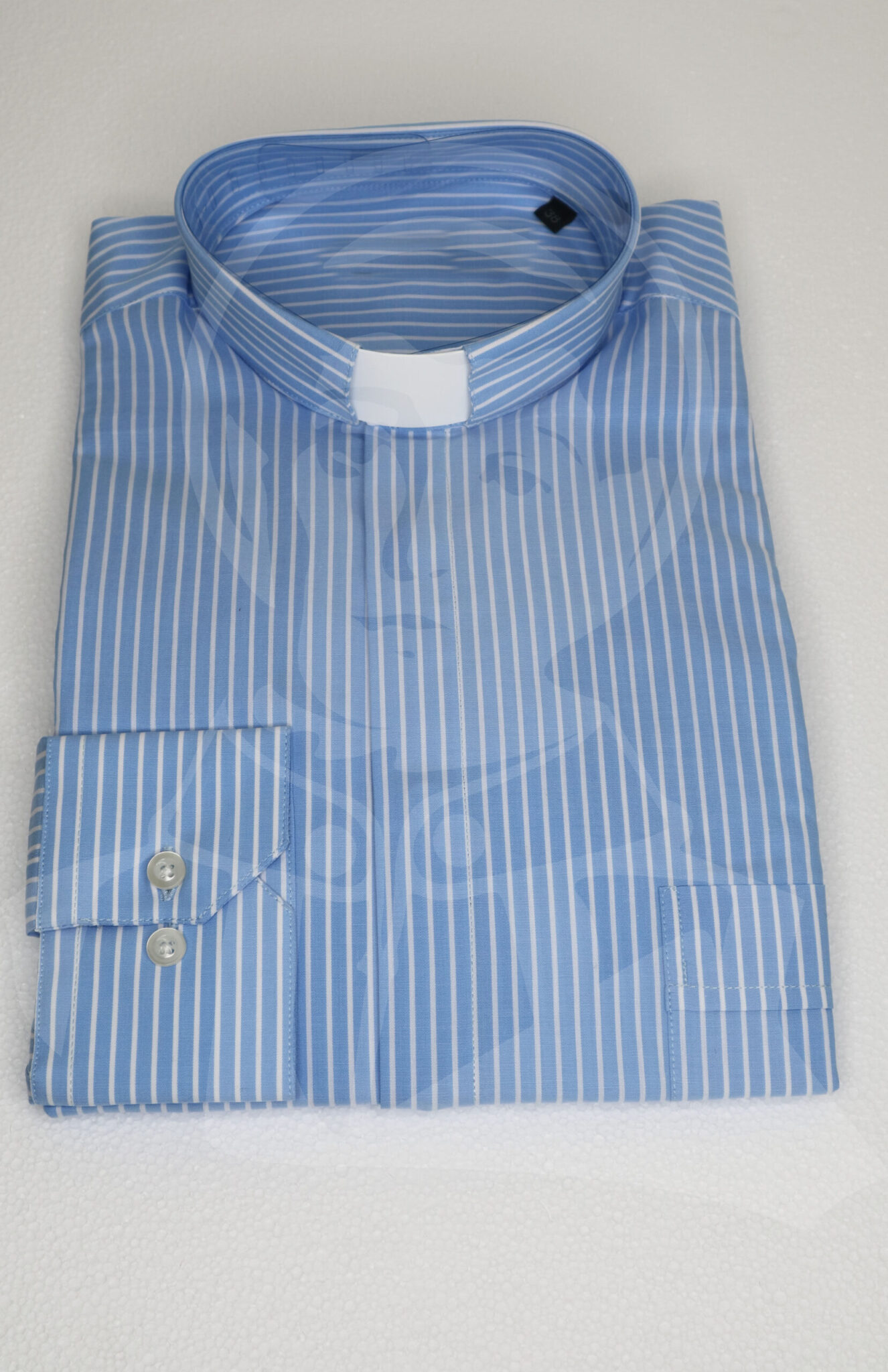 Camisa Riscada com Cabeção - Azul