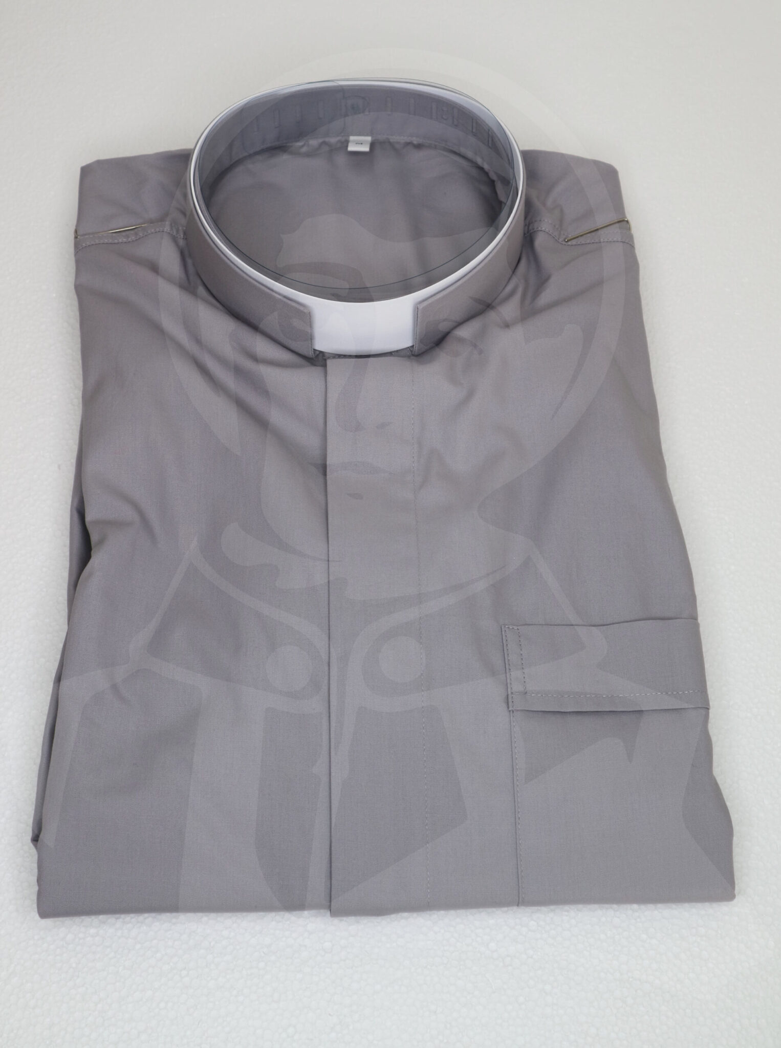 Camisa Lisa com Cabeção Romano - Cinza