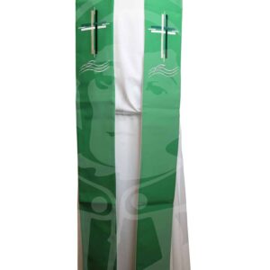 Estola Dupla Verde/Branco