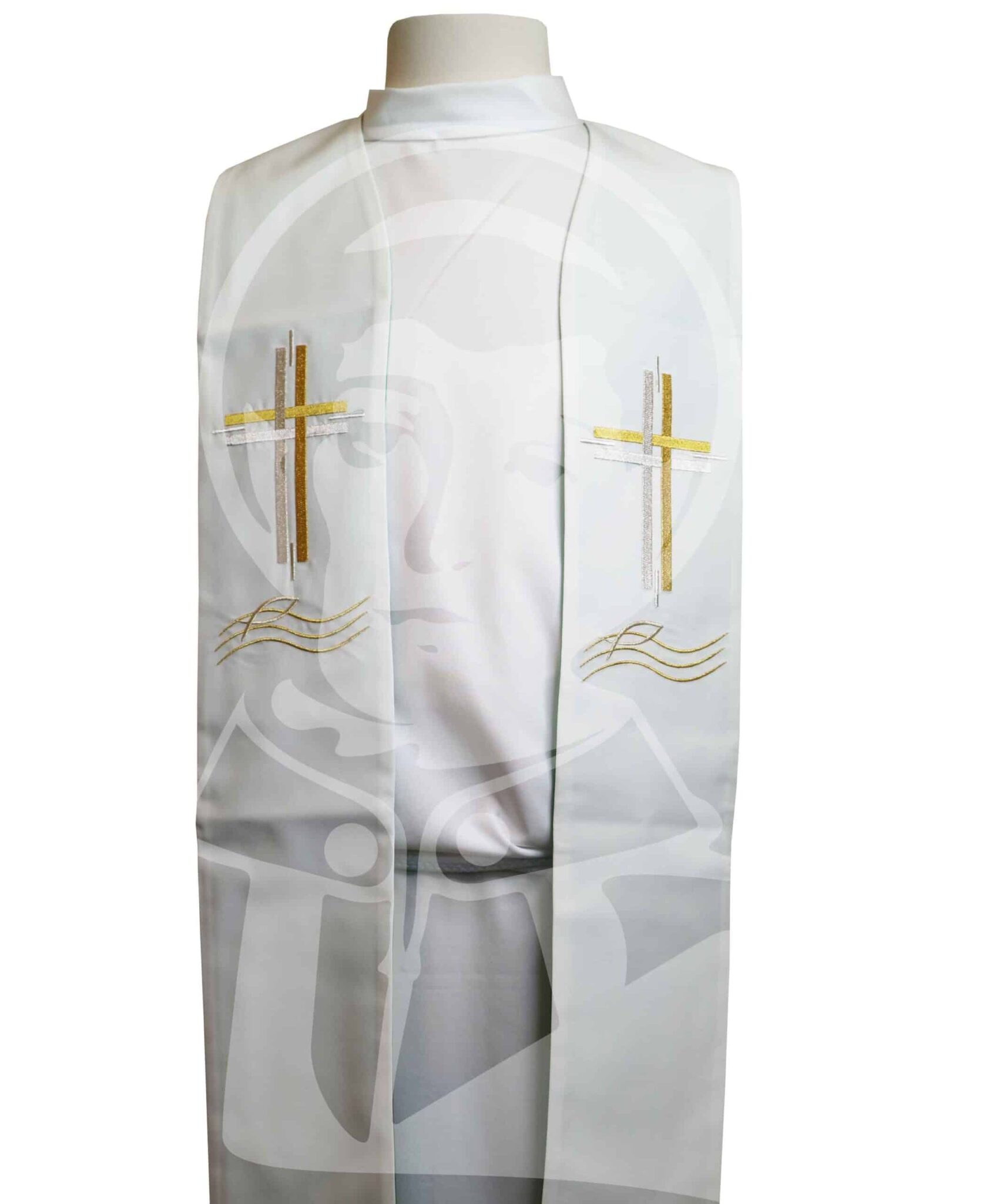 Estola Dupla Verde/Branco - Image 4