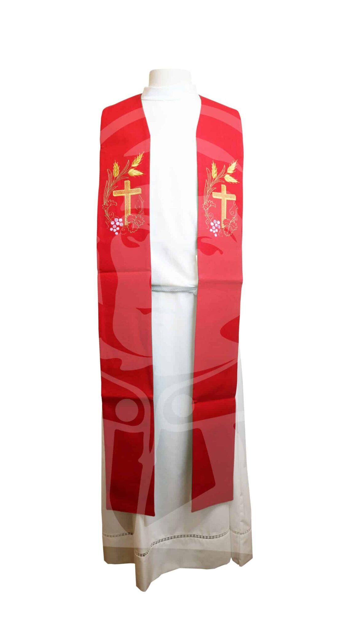 Estola Dupla Verde/Vermelho