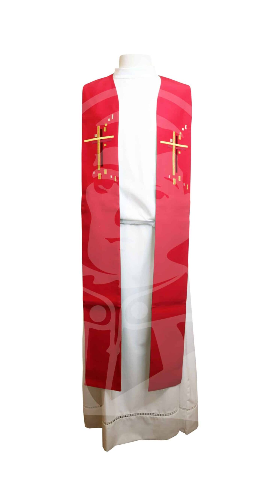 Estola Dupla Verde/Vermelho