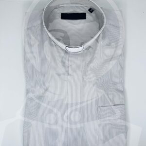 Camisa Riscada com Cabeção - Cinzento