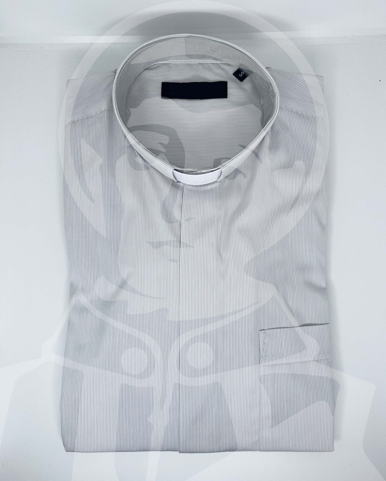 Camisa Riscada com Cabeção - Cinzento