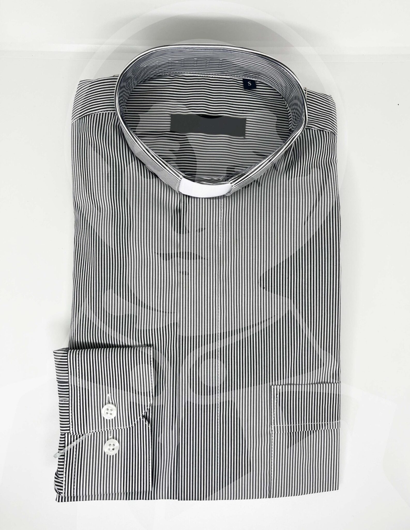 Camisa Riscada com Cabeção - Cinzento - Image 4