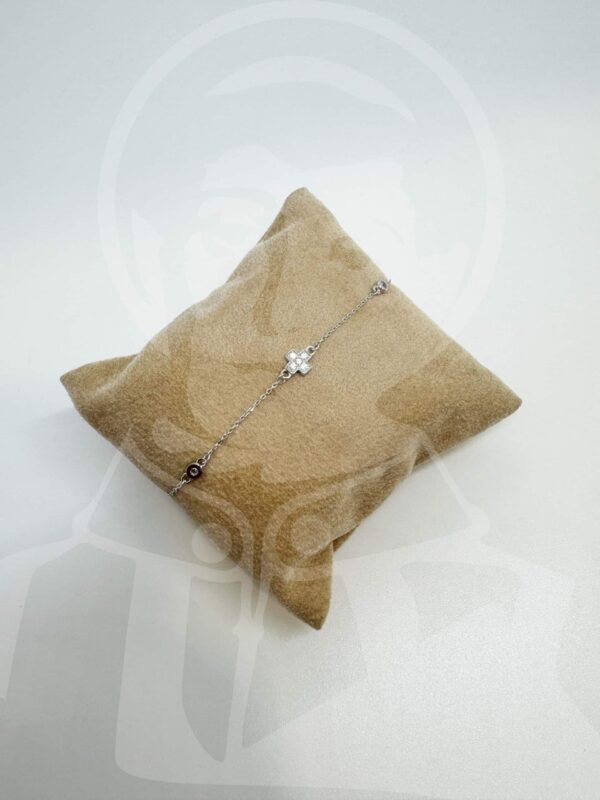 Pulseira de Prata com Cruz