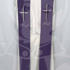 Estola Dupla Roxo/Branco