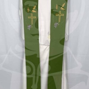 Estola Dupla Verde/Branco