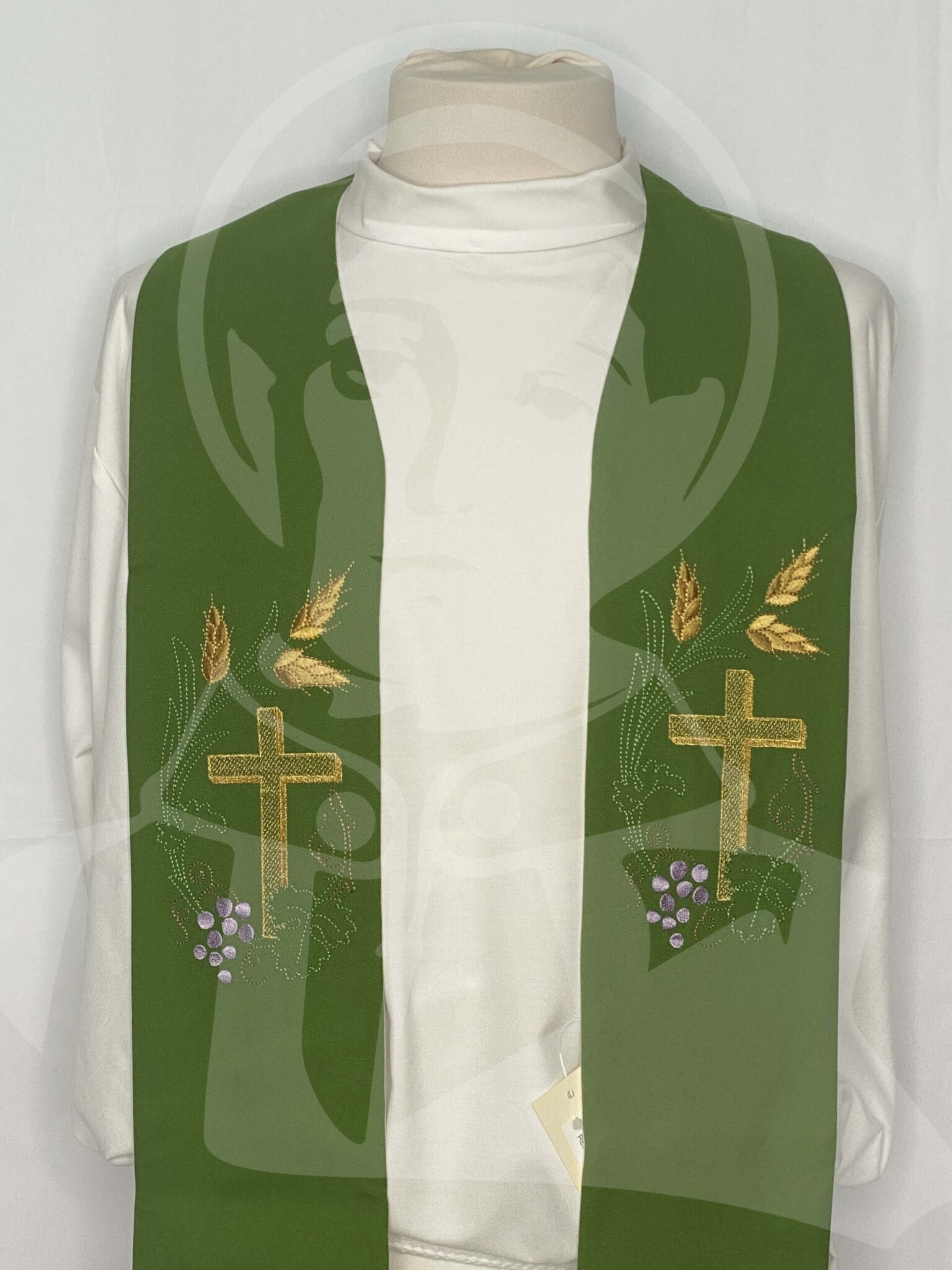 Estola Dupla Verde/Branco - Image 2