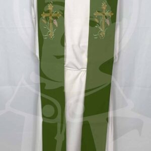 Estola Dupla Verde/Branco