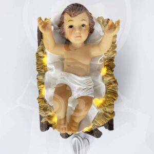 Menino Jesus Deitado nas Palhinhas com Luz