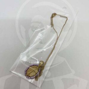 Fio em Aço N.ª Sr.ª Milagrosa com Missangas - Dourado