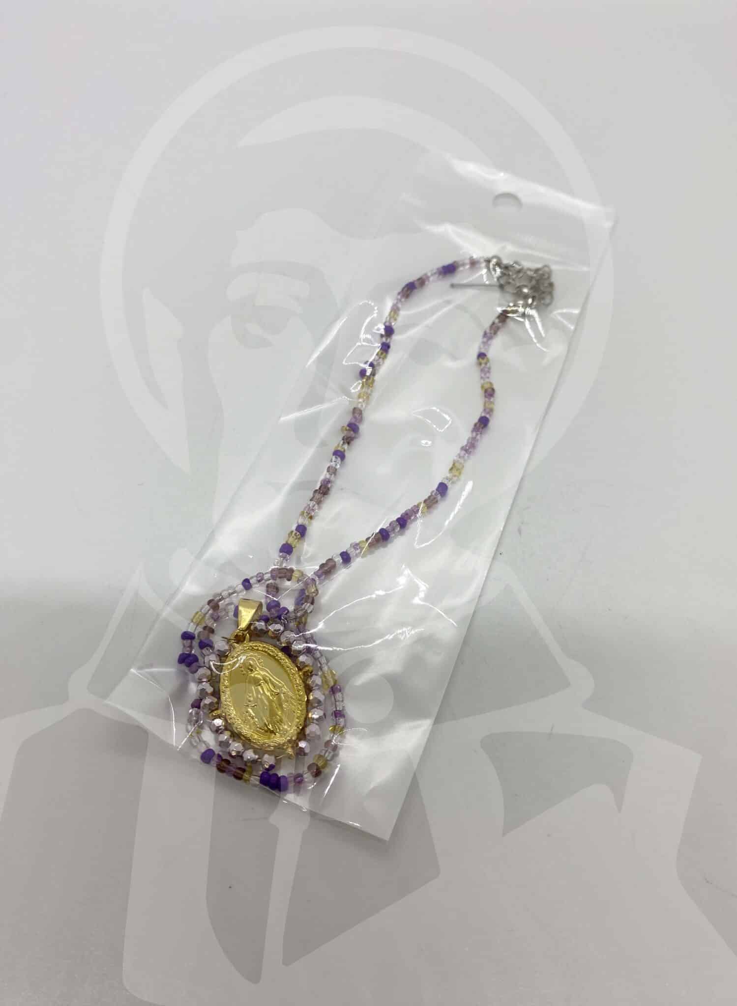 Fio em Aço N.ª Sr.ª Milagrosa com Missangas - Dourado - Image 2