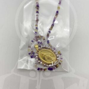 Fio em Aço N.ª Sr.ª Milagrosa com Missangas - Dourado