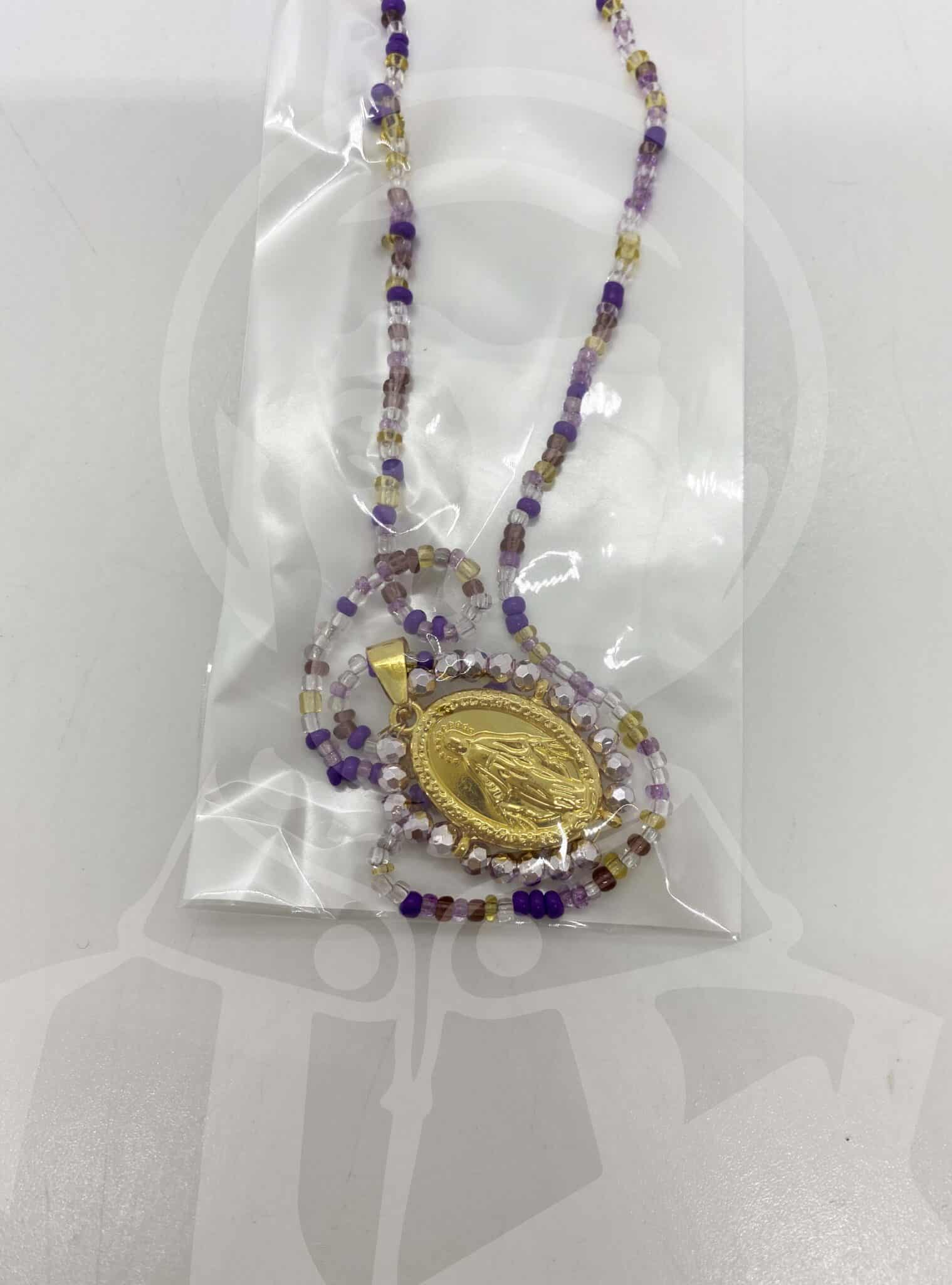 Fio em Aço N.ª Sr.ª Milagrosa com Missangas - Dourado