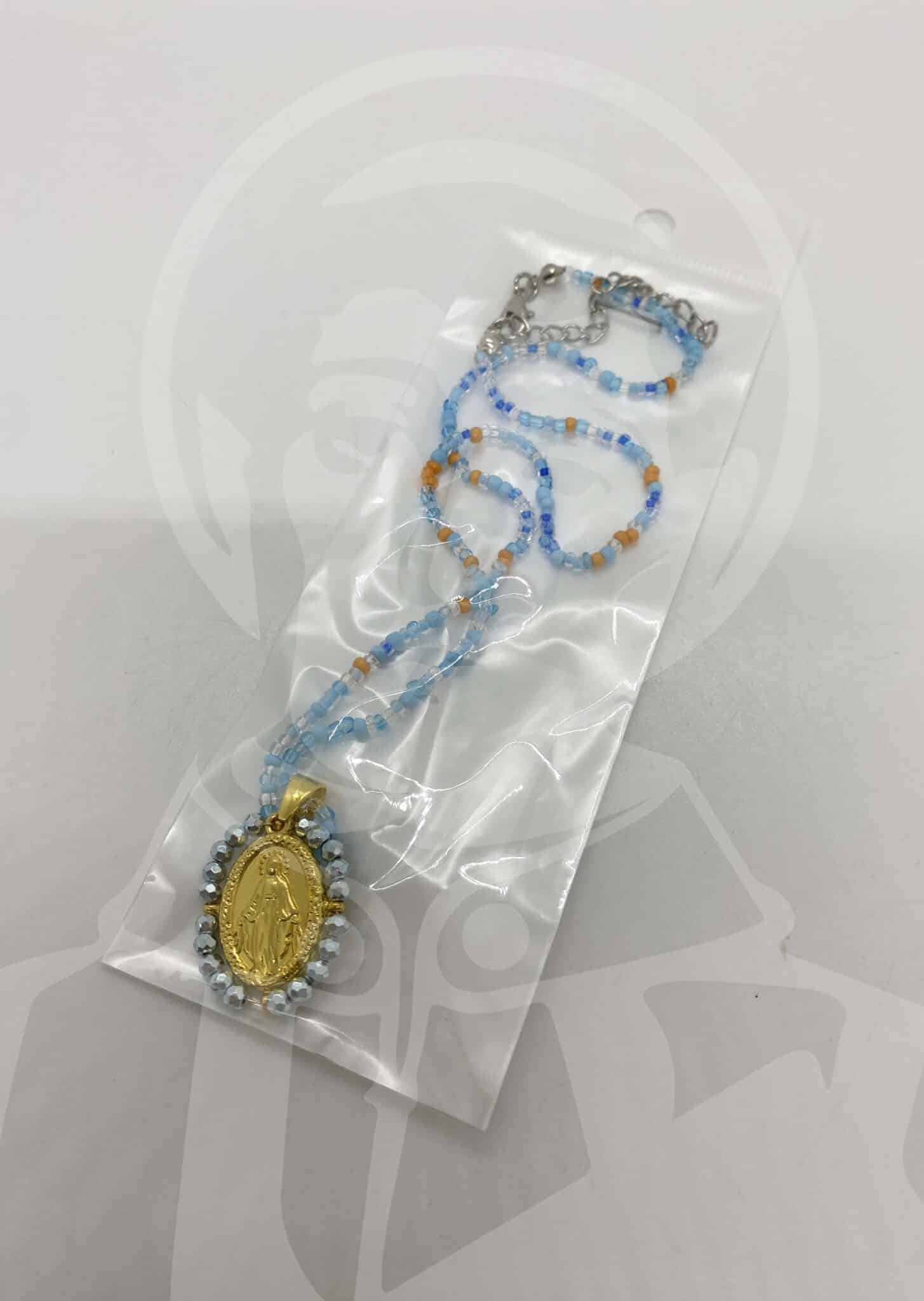 Fio em Aço N.ª Sr.ª Milagrosa com Missangas - Dourado - Image 2
