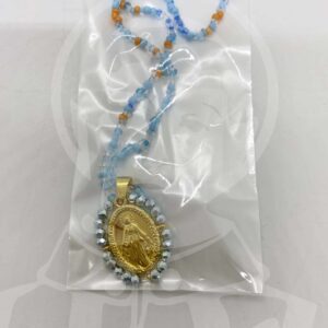 Fio em Aço N.ª Sr.ª Milagrosa com Missangas - Dourado