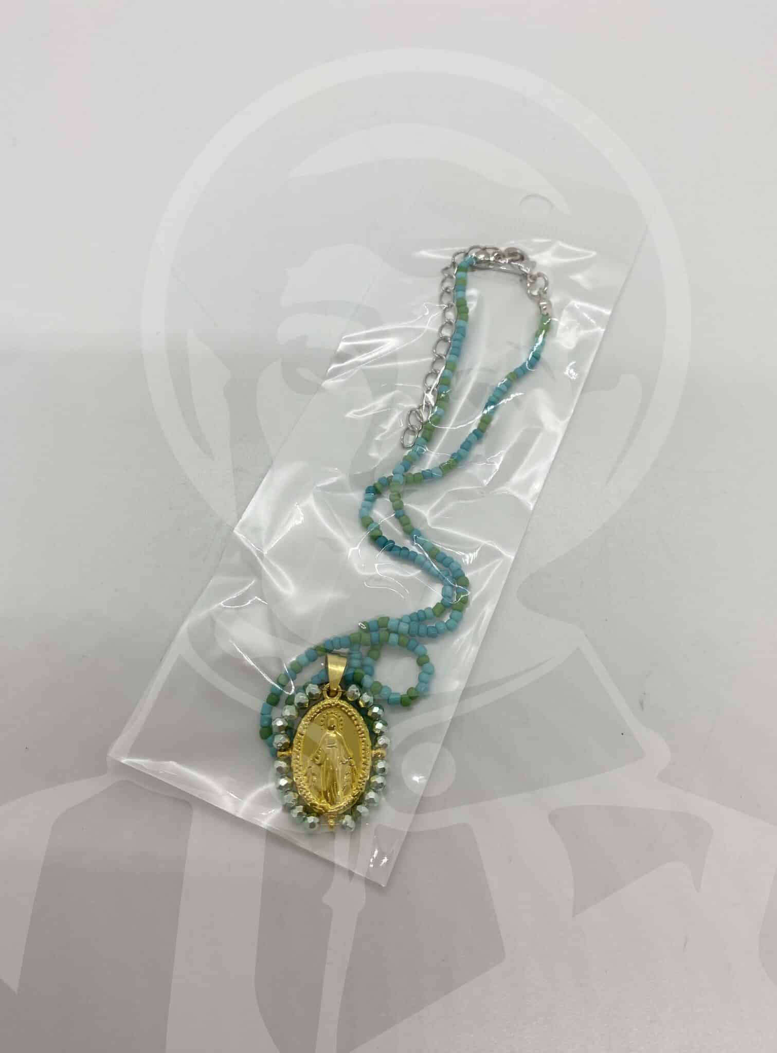 Fio em Aço N.ª Sr.ª Milagrosa com Missangas - Dourado - Image 2