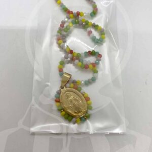 Fio em Aço N.ª Sr.ª Milagrosa com Missangas - Dourado