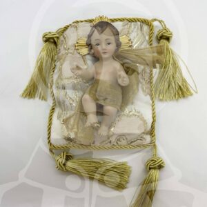 Menino Jesus com Almofada Bege/Dourado