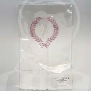 Toalha de Batismo Bordada - Rosa