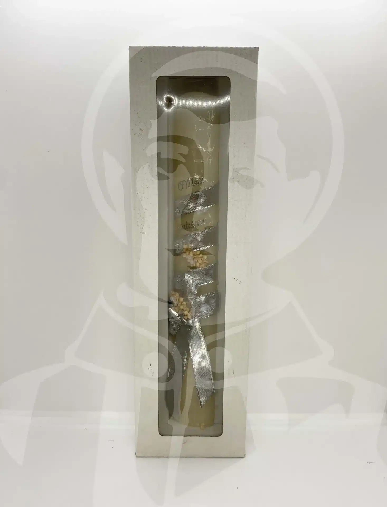 Vela de Batismo Decorada - Prateada