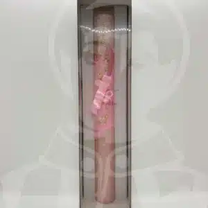 Vela de Batismo Decorada - Rosa