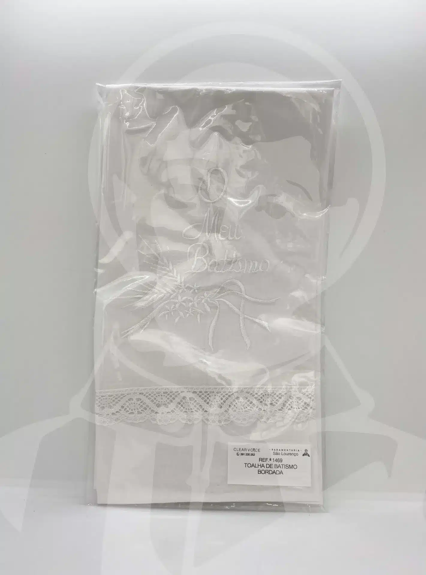 Toalha de Batismo Bordada - Branco