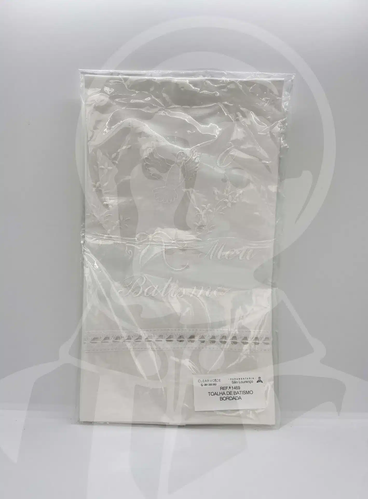 Toalha de Batismo Bordada - Branco