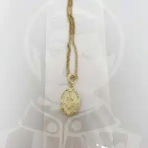 Fio com Medalha Redonda São Bento em Aço