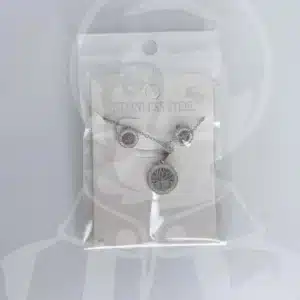 Fio e Brincos em Aço Árvore da Vida