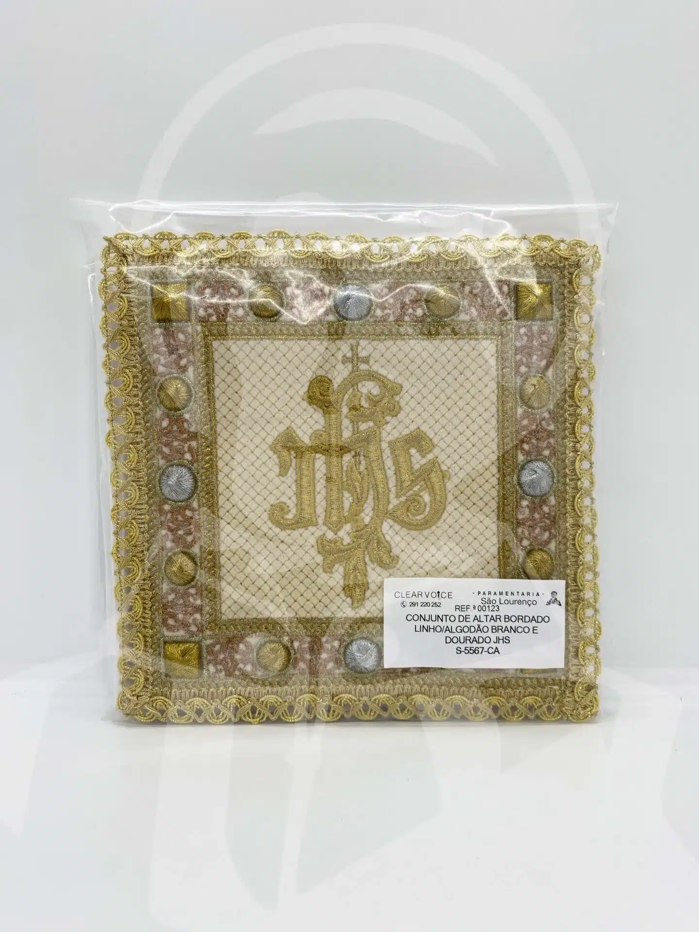 Conjunto de Altar Bordado Linho/Algodão