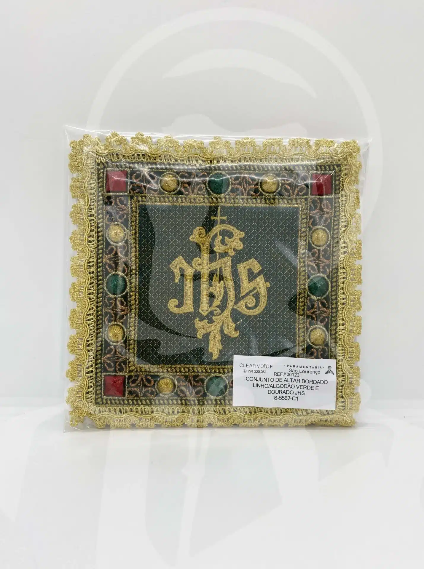 Conjunto de Altar Bordado Linho/Algodão