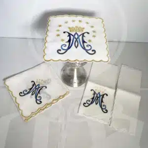 Conjunto de Altar 100% Linho Bordado Mariano