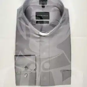 Camisa com Cabeção de Algodão Australiano - Manga Comprida - Cinzento