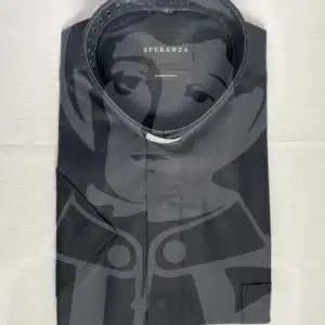 Camisa com Cabeção de Algodão Australiano - Manga Curta - Preto