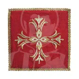 Pala Tecido Damasco com Bordado - Vermelho