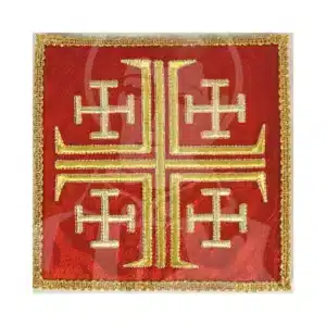 Pala Tecido Damasco com Bordado - Vermelho