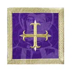 Pala Tecido Damasco com Bordado - Roxo