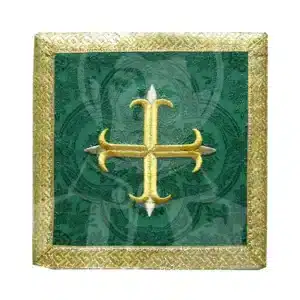 Pala Tecido Damasco com Bordado - Verde
